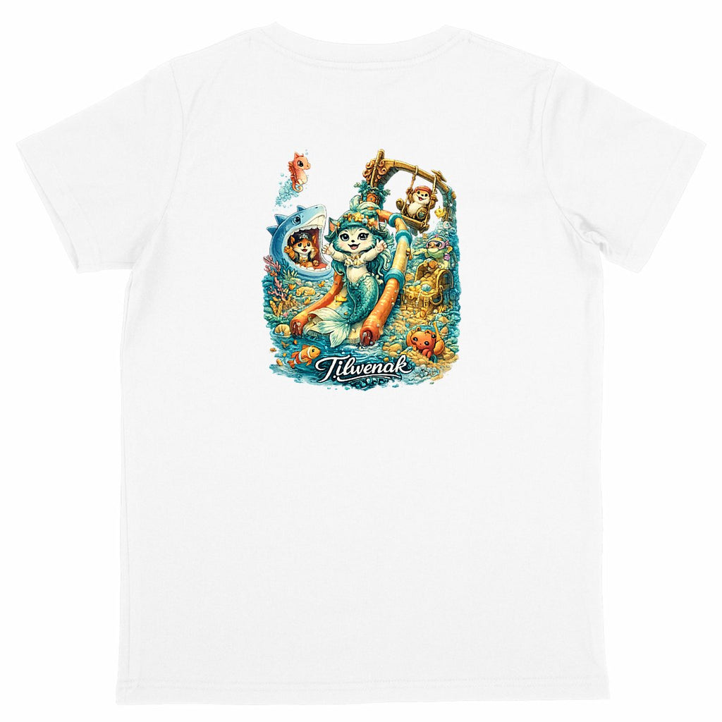 T-shirt enfant en coton bio Tilwenak - dos_blanc