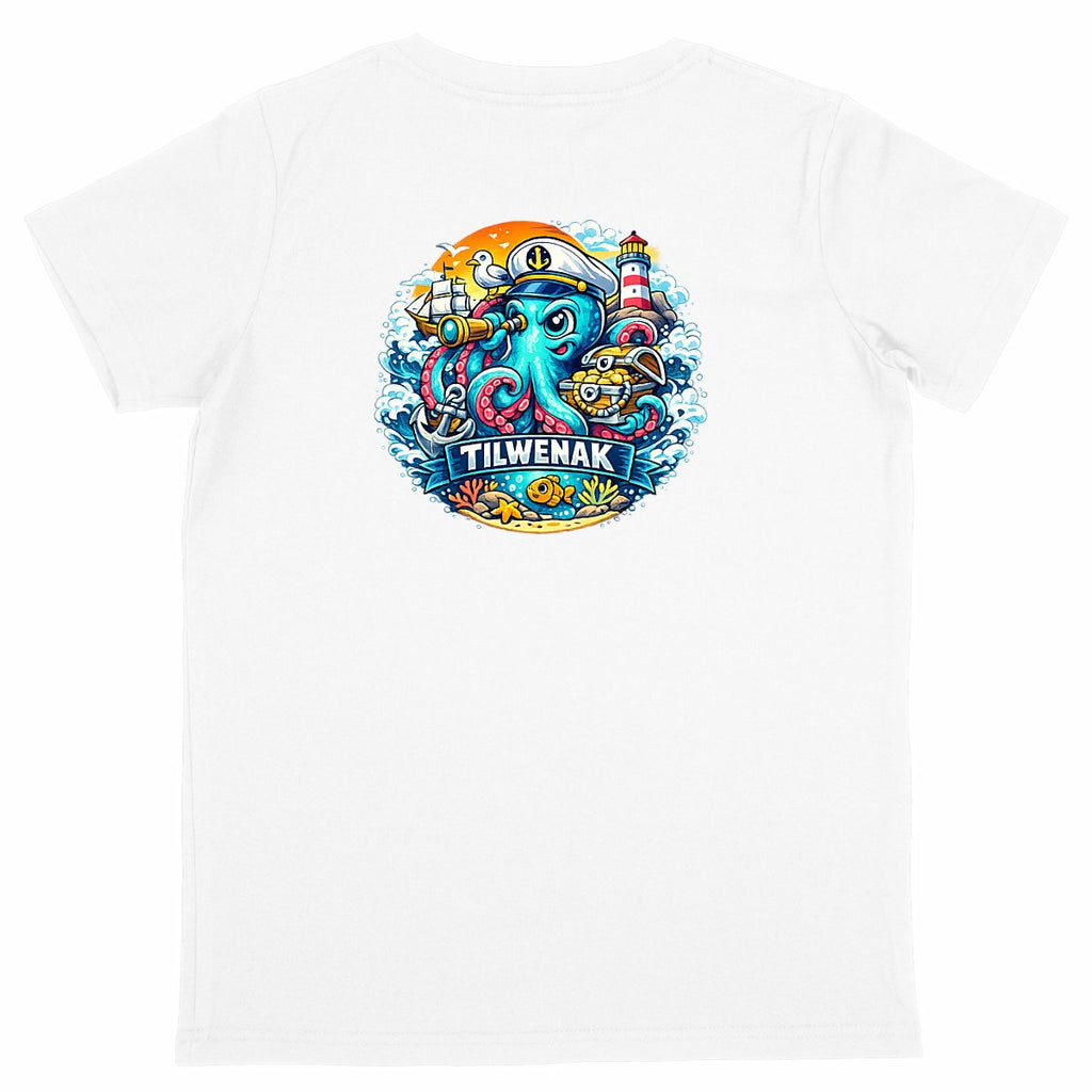 T-shirt enfant en coton bio  Tilwenak - dos_blanc