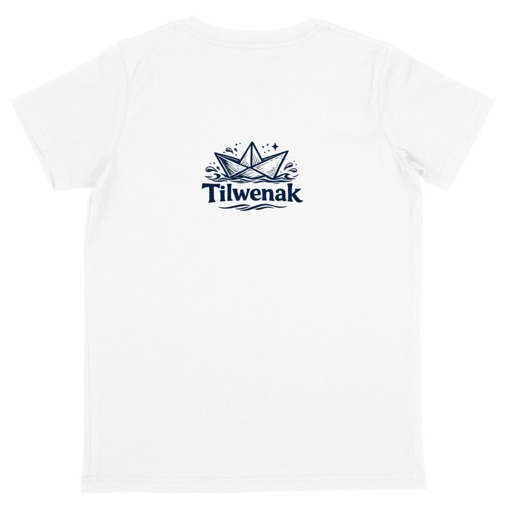 T-shirt enfant en coton bio Tilwenak - dos_blanc