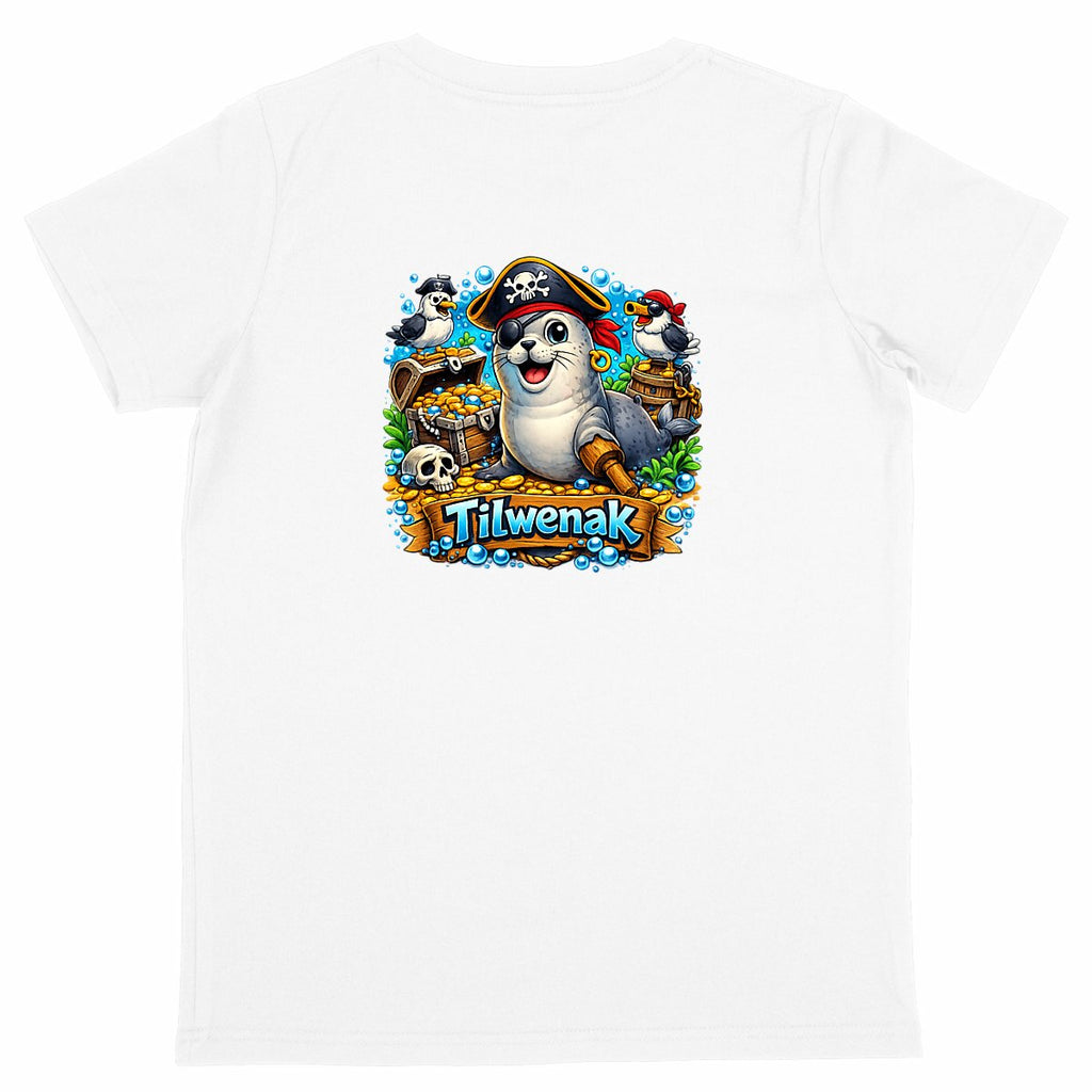 T-shirt enfant en coton bio Tilwenak - dos_blanc