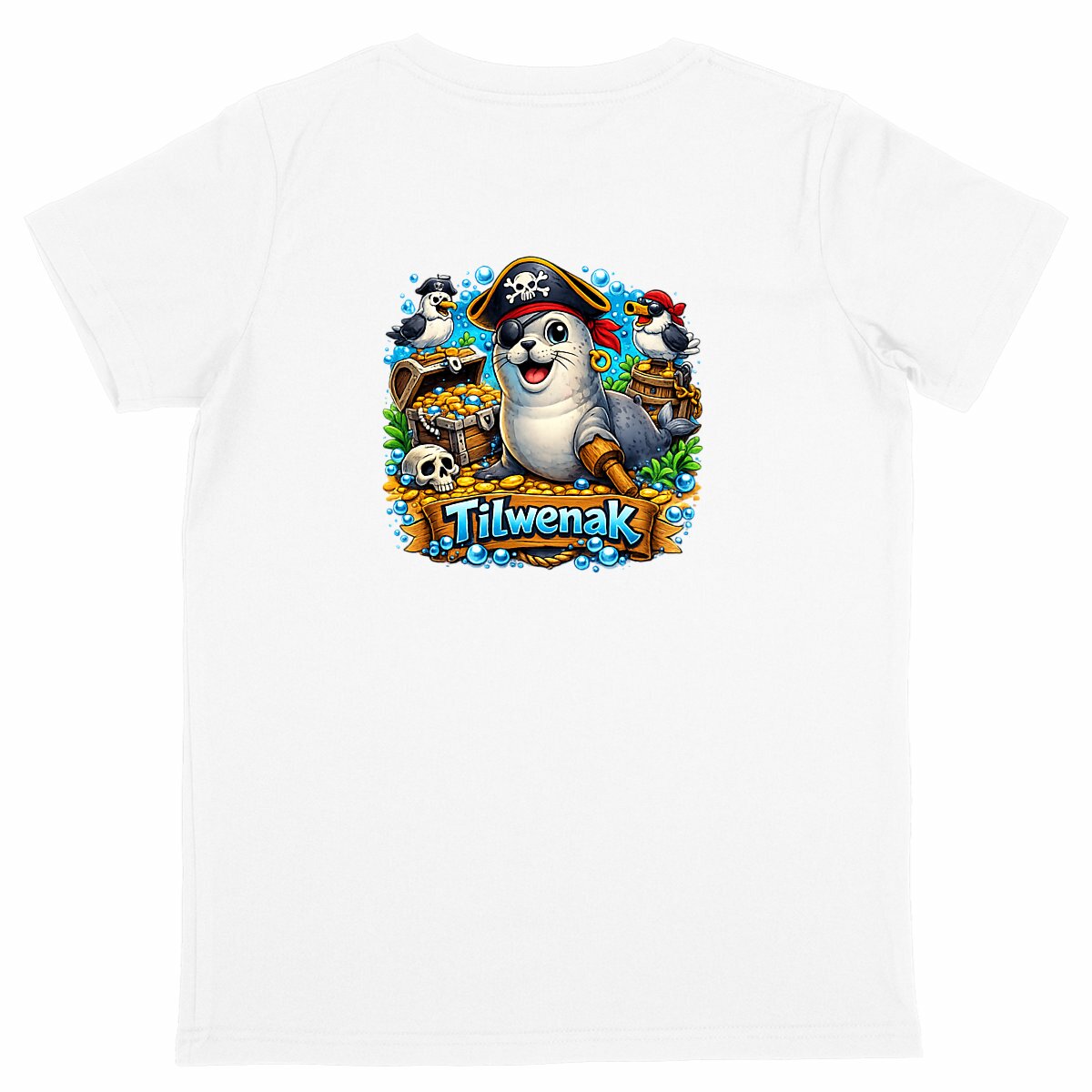 T-shirt enfant en coton bio Tilwenak - dos_blanc