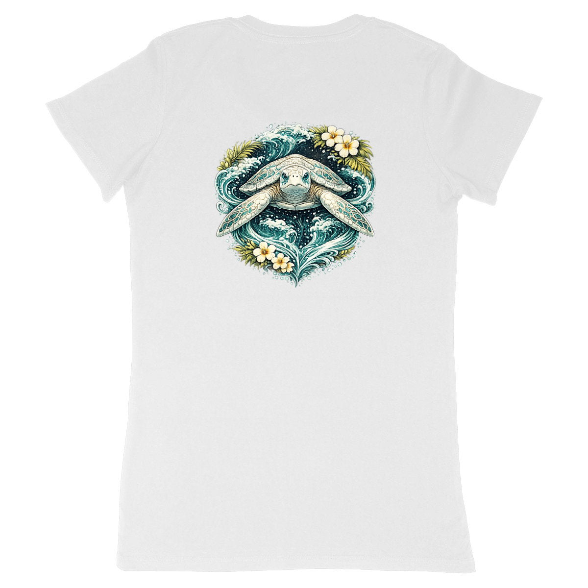 Tee-shirt femme Adulte Tilwenak – Tortue Océan Élégance - dos_blanc