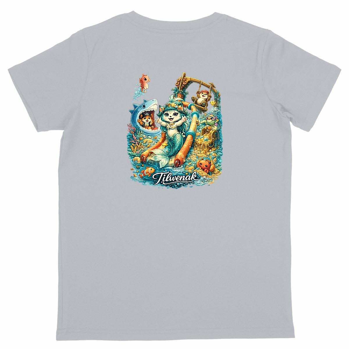 T-shirt enfant en coton bio Tilwenak - dos_gris