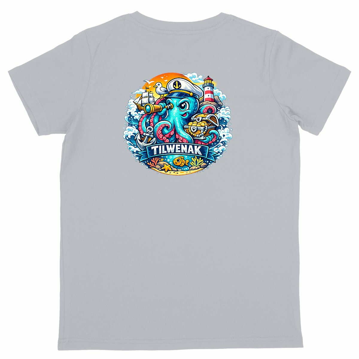 T-shirt enfant en coton bio  Tilwenak - dos_gris