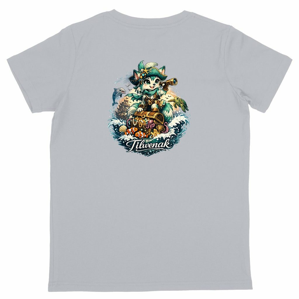 T-shirt enfant en coton bio Tilwenak - dos_gris