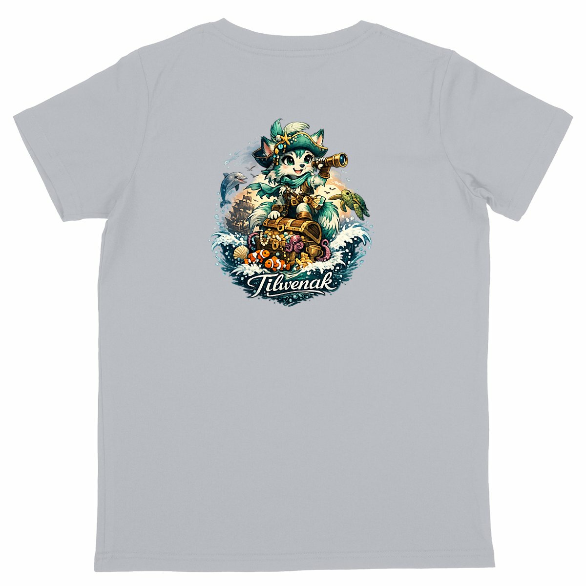 T-shirt enfant en coton bio Tilwenak - dos_gris