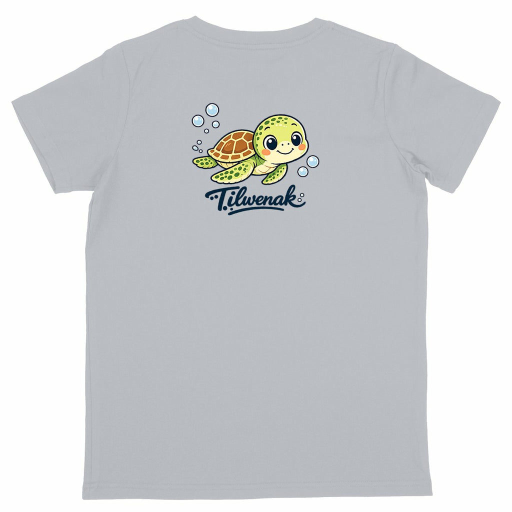T-shirt enfant en coton bio Tilwenak - dos_gris