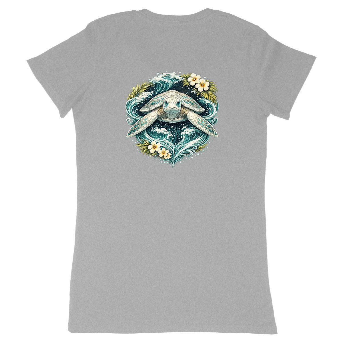 Tee-shirt femme Adulte Tilwenak – Tortue Océan Élégance - dos_gris