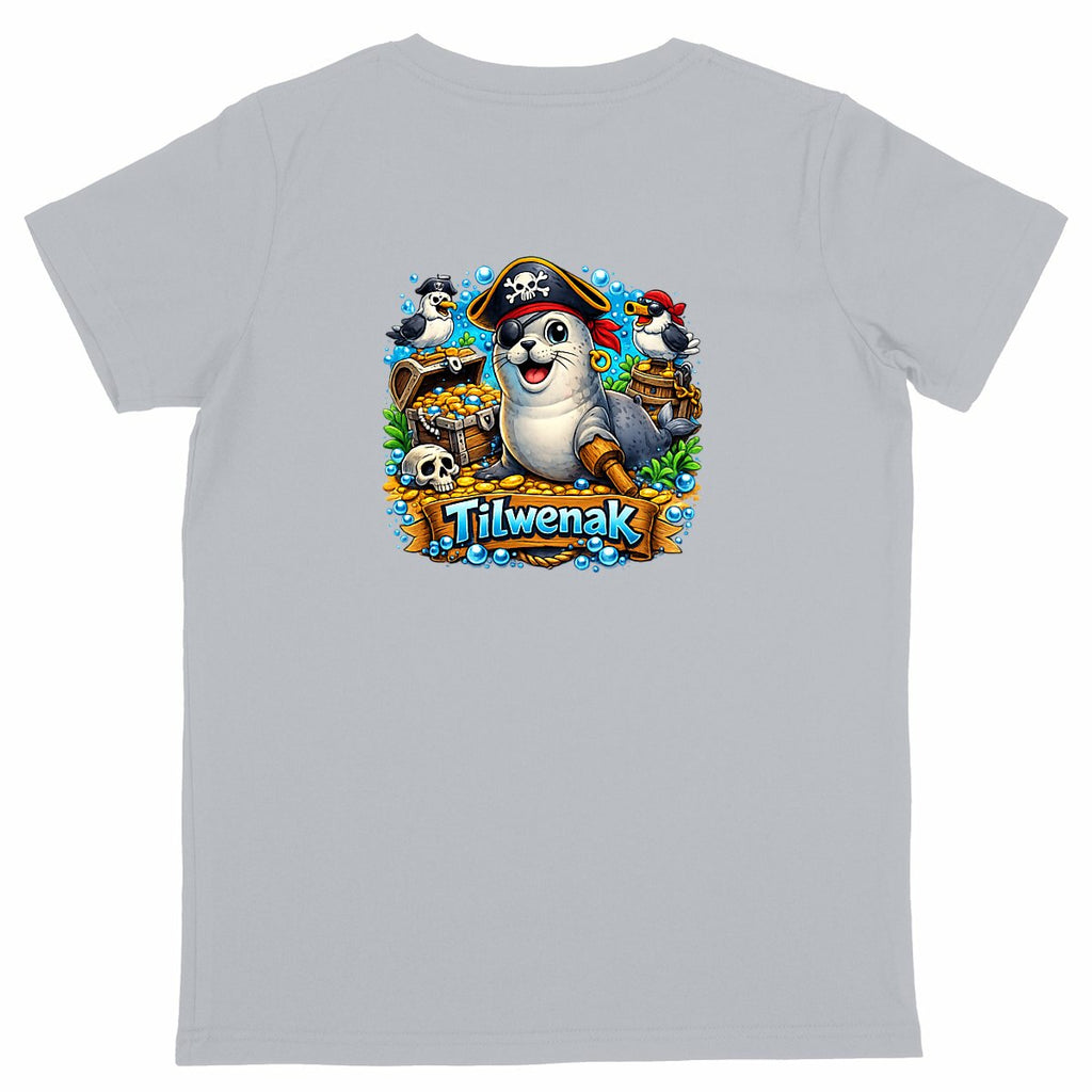T-shirt enfant en coton bio Tilwenak - dos_gris
