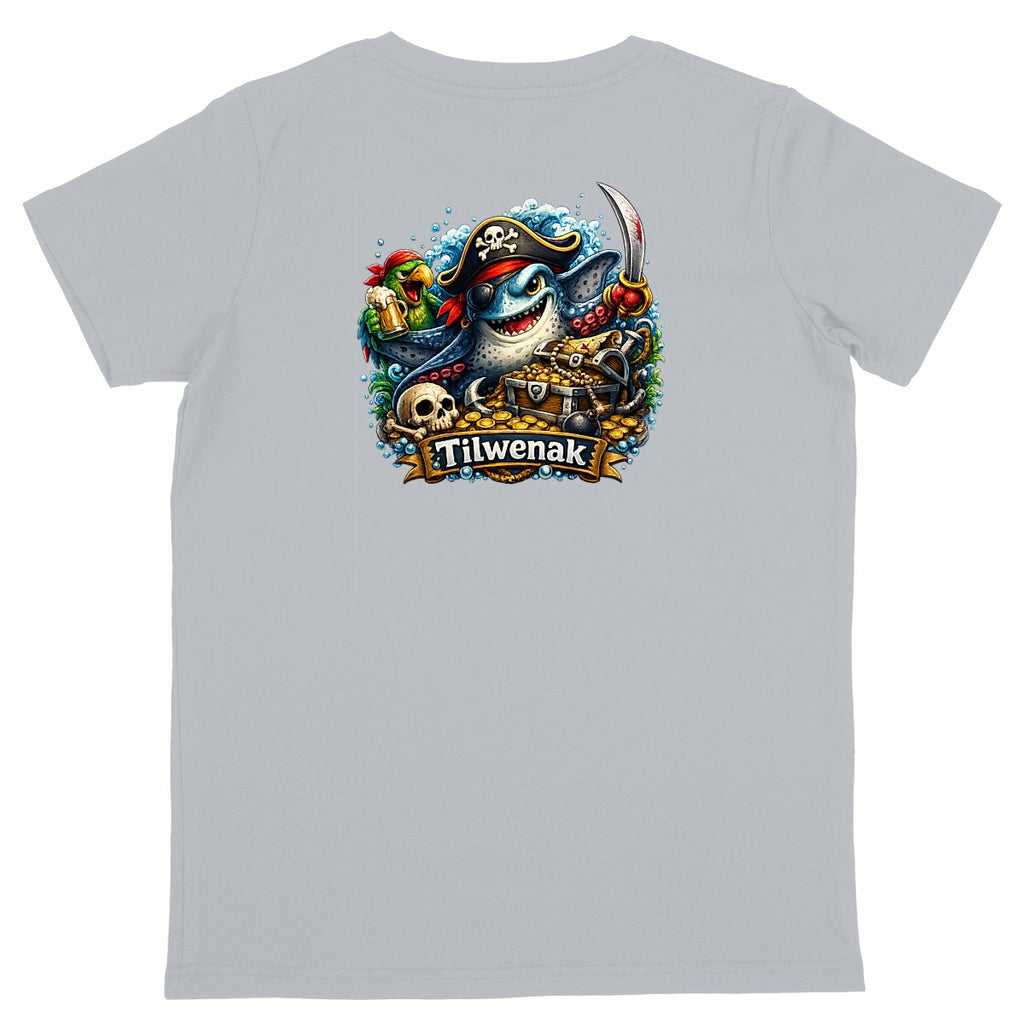T-shirt enfant en coton bio Tilwenak - dos_gris