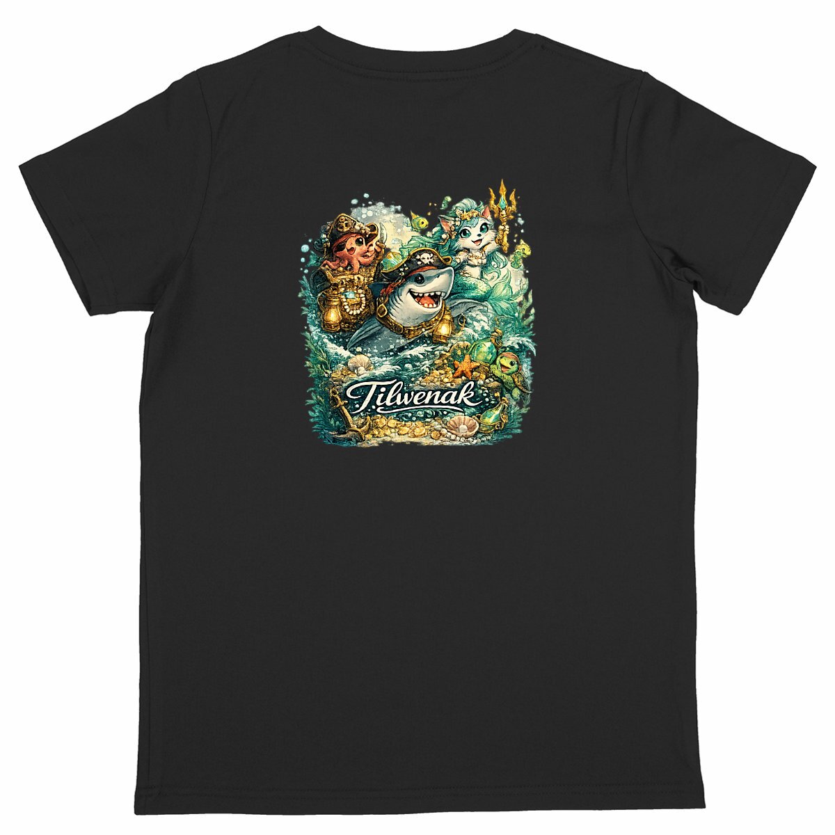 T-shirt enfant en coton bio Tilwenak - dos_noir