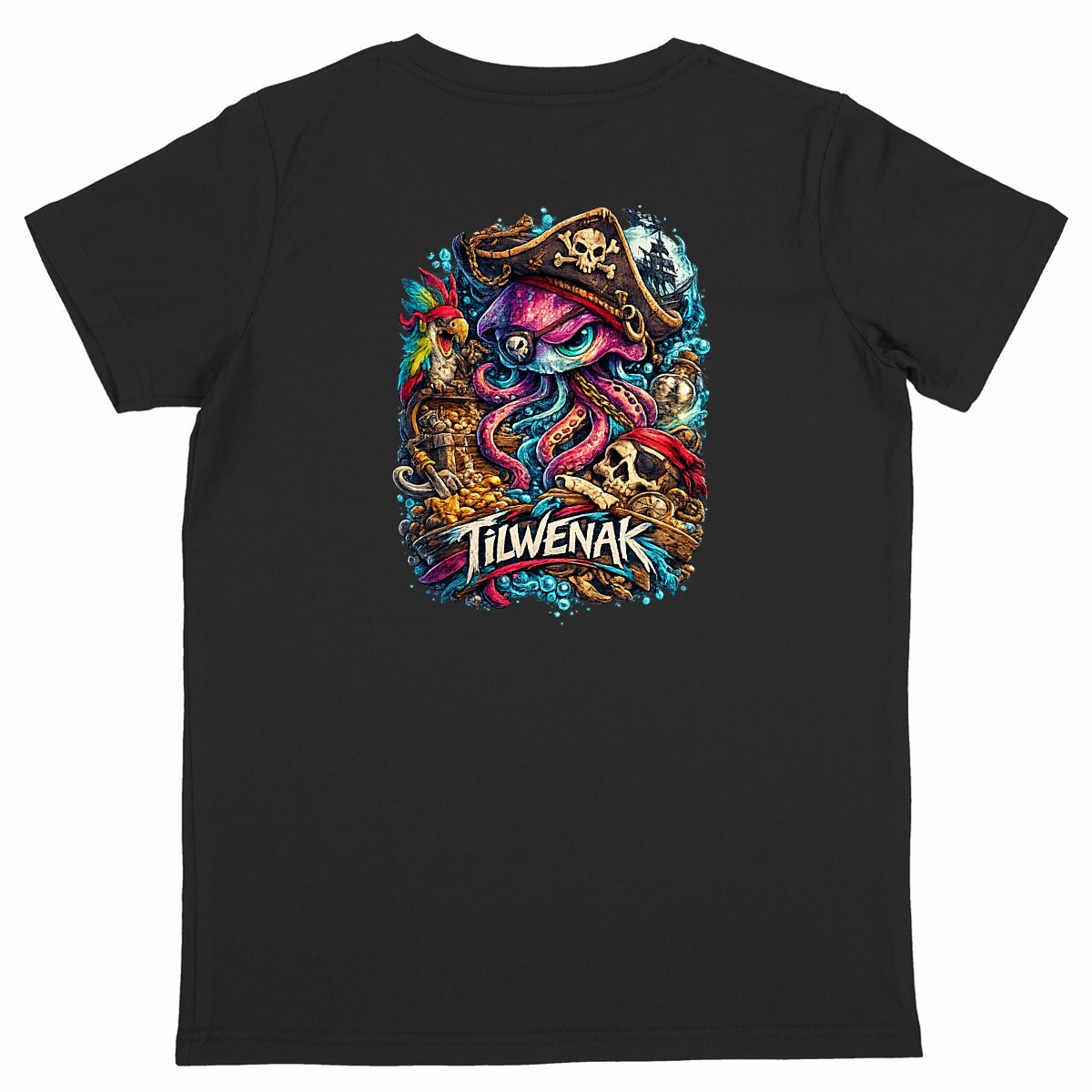 T-shirt enfant en coton bio Tilwenak - dos_noir