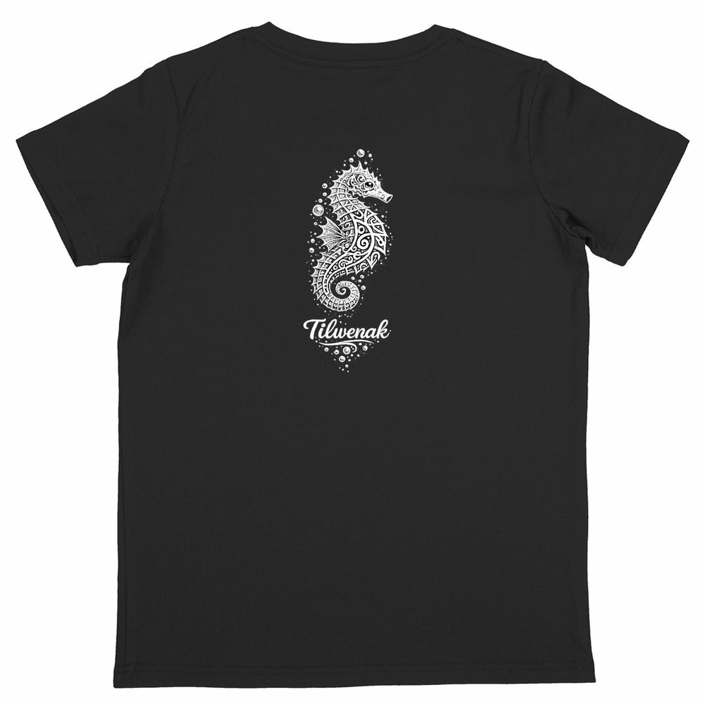 T-shirt enfant en coton bio Tilwenak - dos_noir