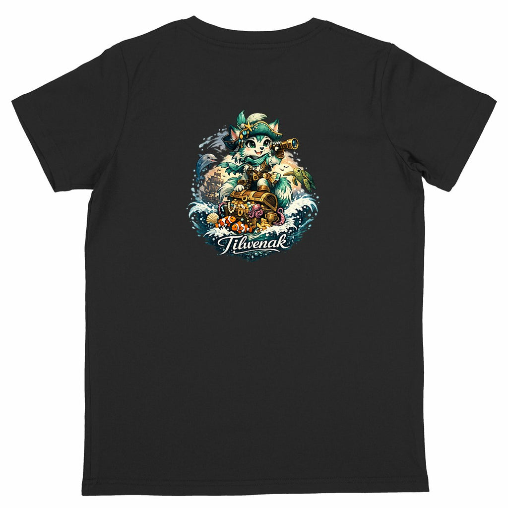 T-shirt enfant en coton bio Tilwenak - dos_noir