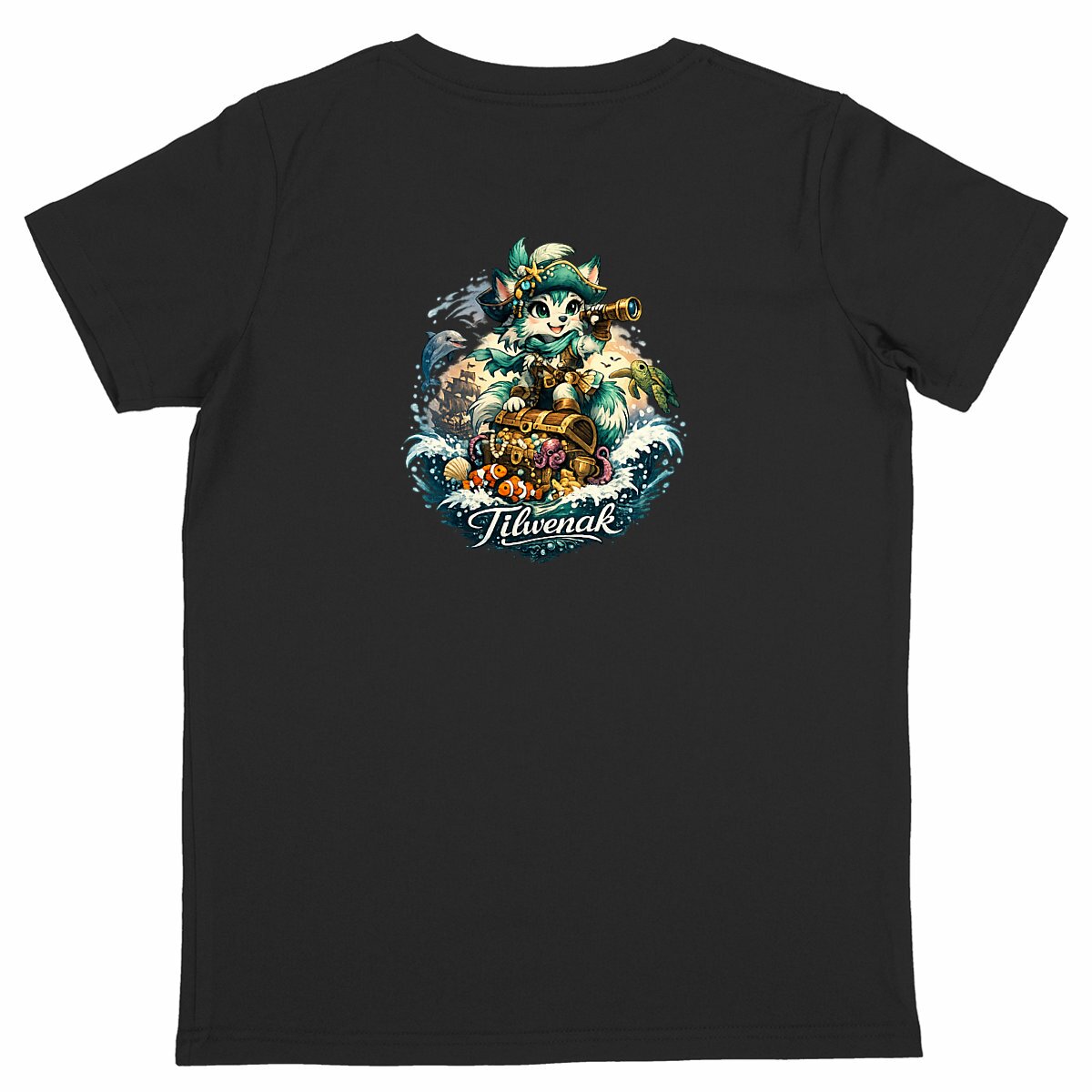 T-shirt enfant en coton bio Tilwenak - dos_noir