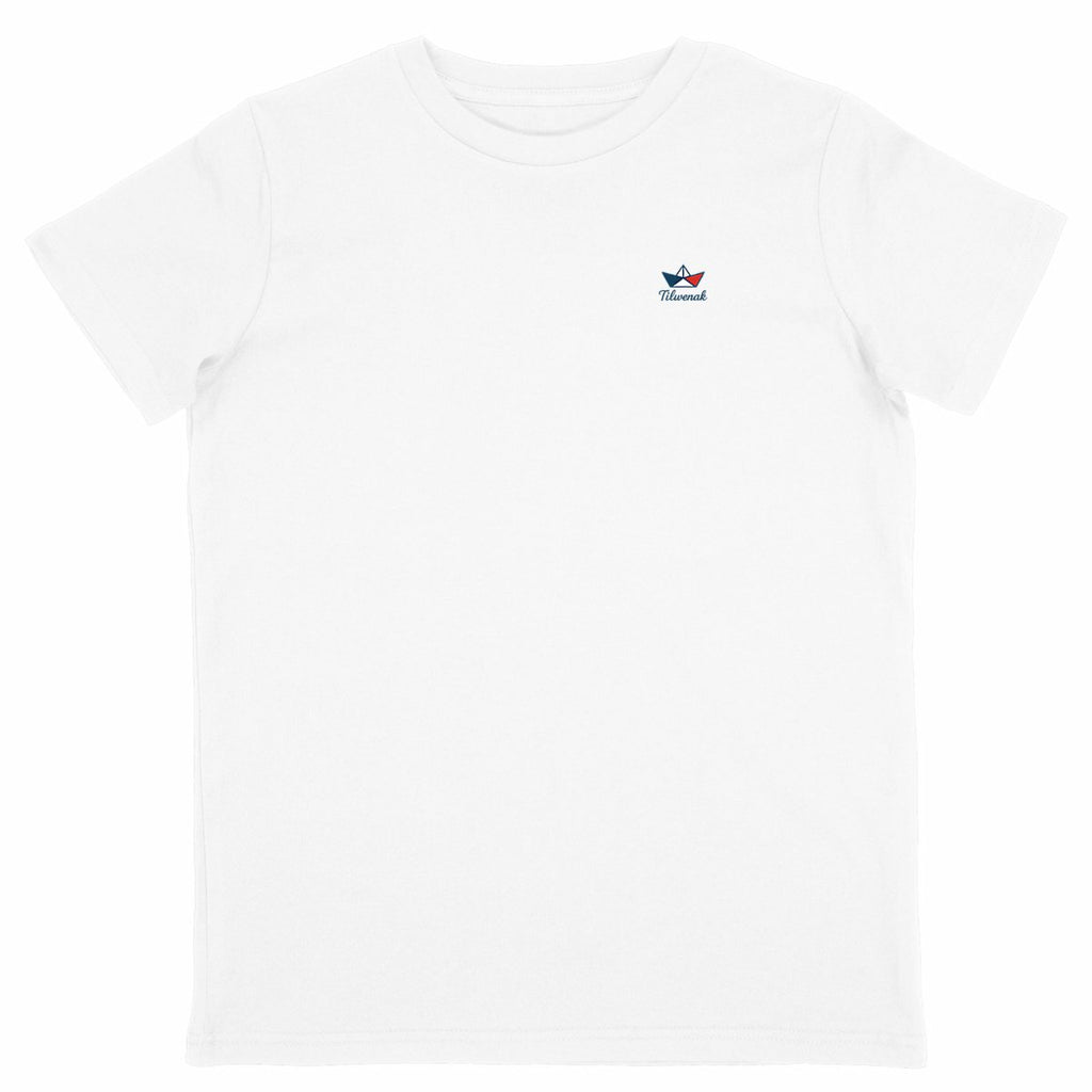 T-shirt enfant en coton bio en conversion Tilwenak - face_blanc