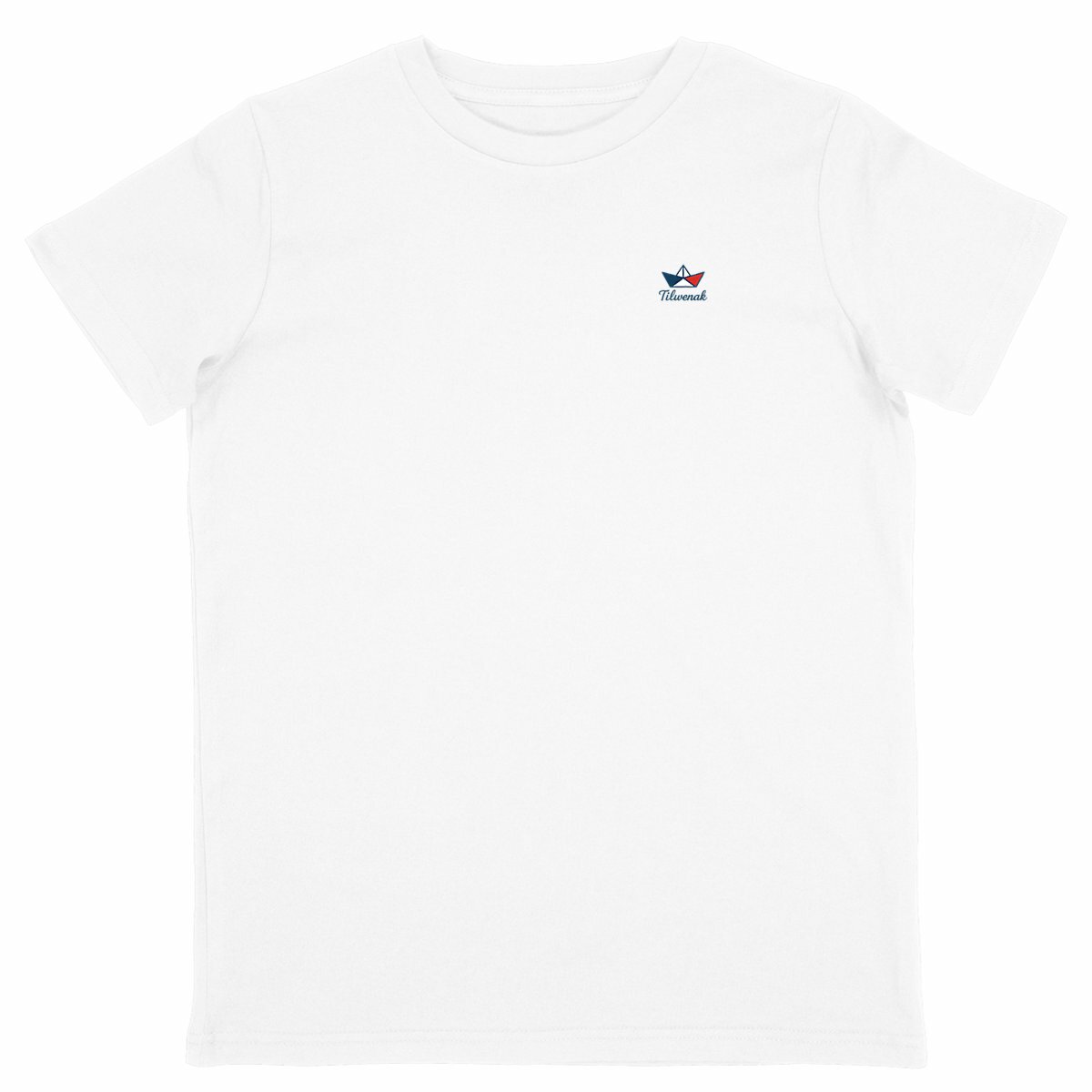 T-shirt enfant en coton bio en conversion Tilwenak - face_blanc
