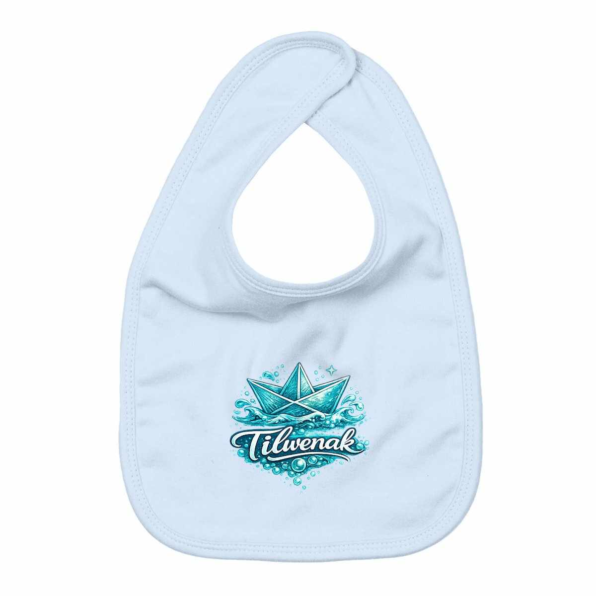 Bavoir Tilwenak : L'Accessoire Idéal pour Petits Gourmands - face_bleu