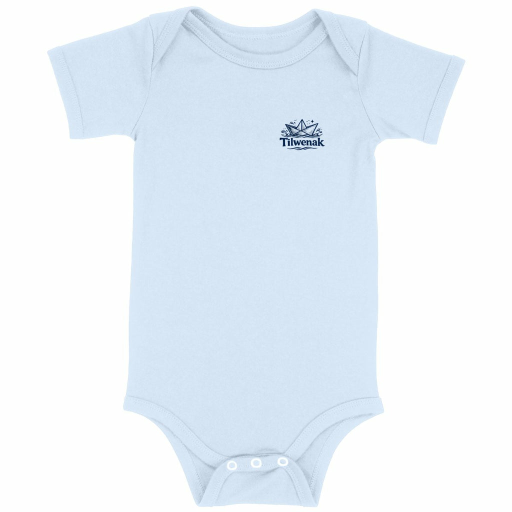 Body bébé en coton bio Tilwenak - face_bleu