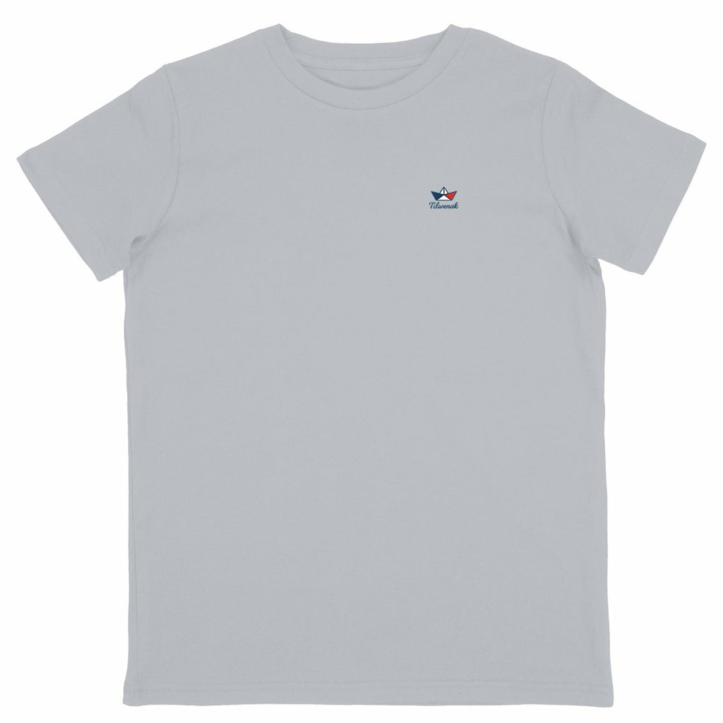 T-shirt enfant en coton bio Tilwenak - face_gris