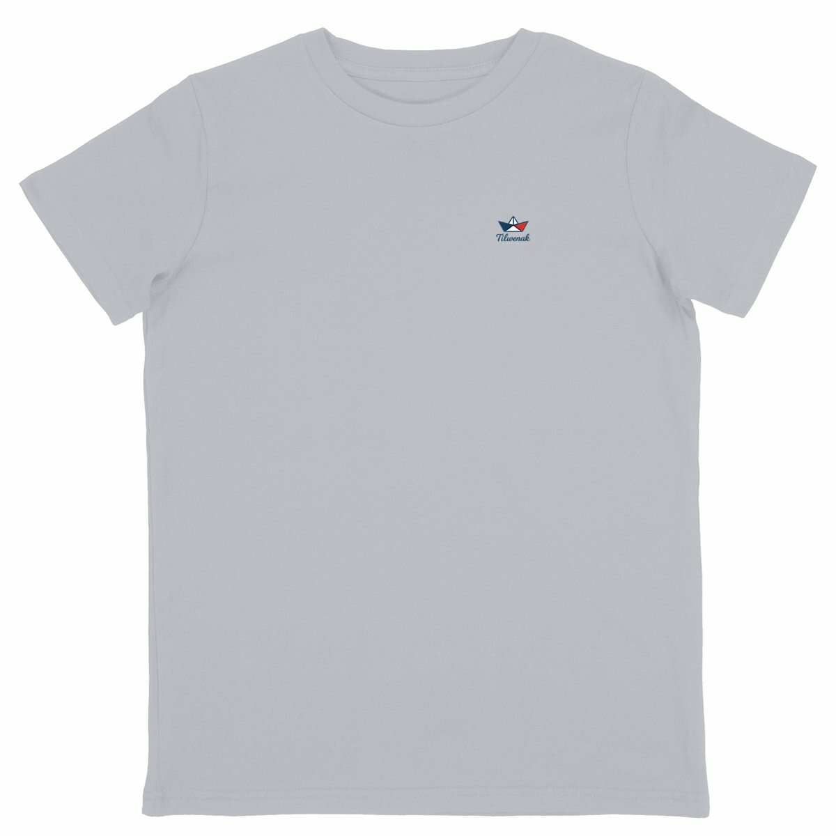 T-shirt enfant en coton bio Tilwenak - face_gris