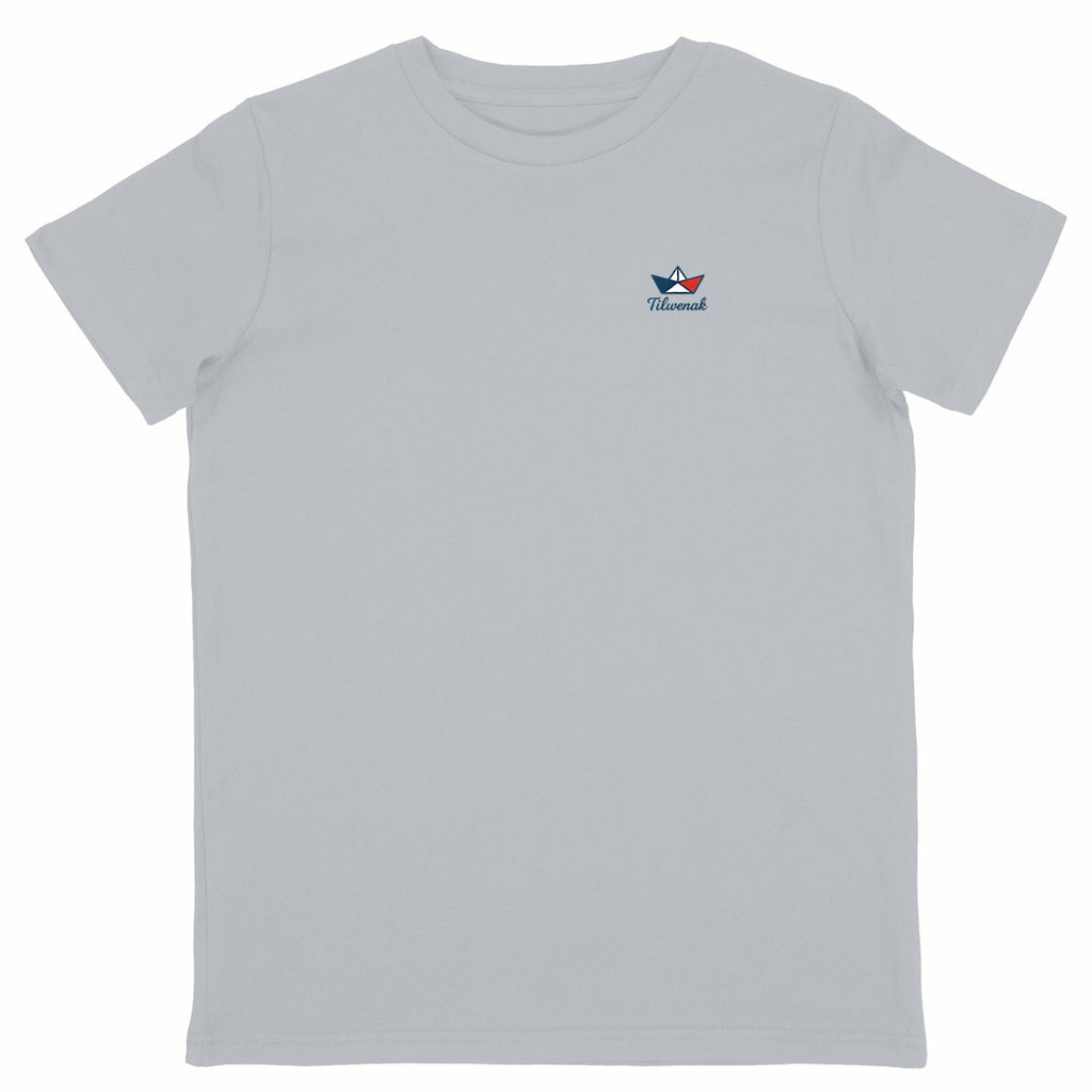 T-shirt enfant en coton bio Tilwenak - face_gris