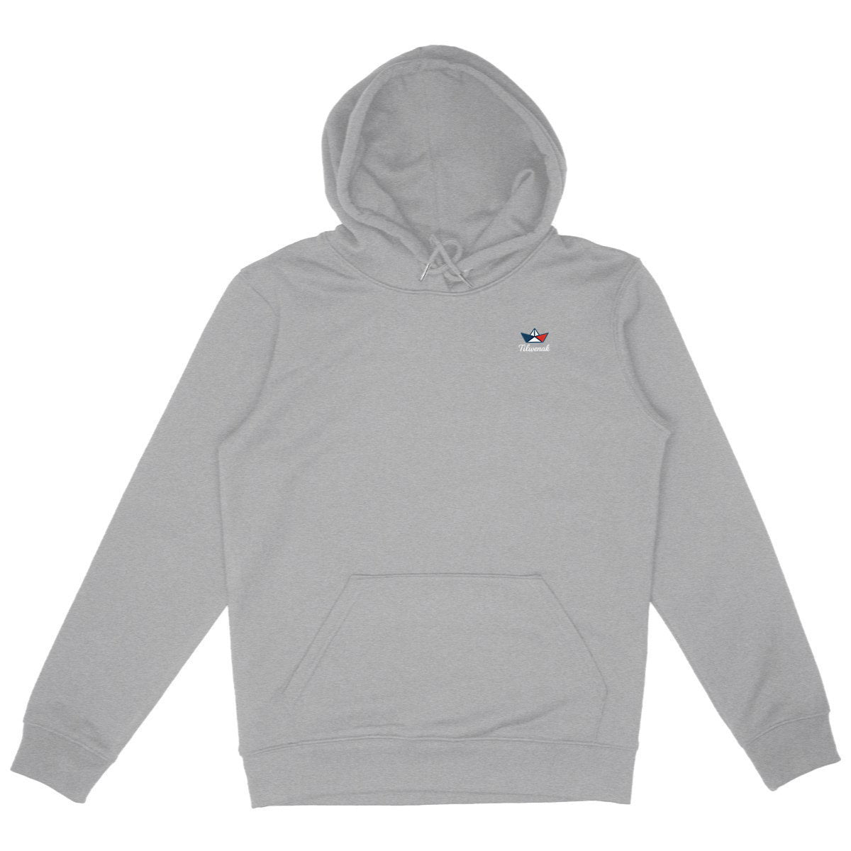 Sweat à capuche épais éco-responsable Tilwenak - face_gris