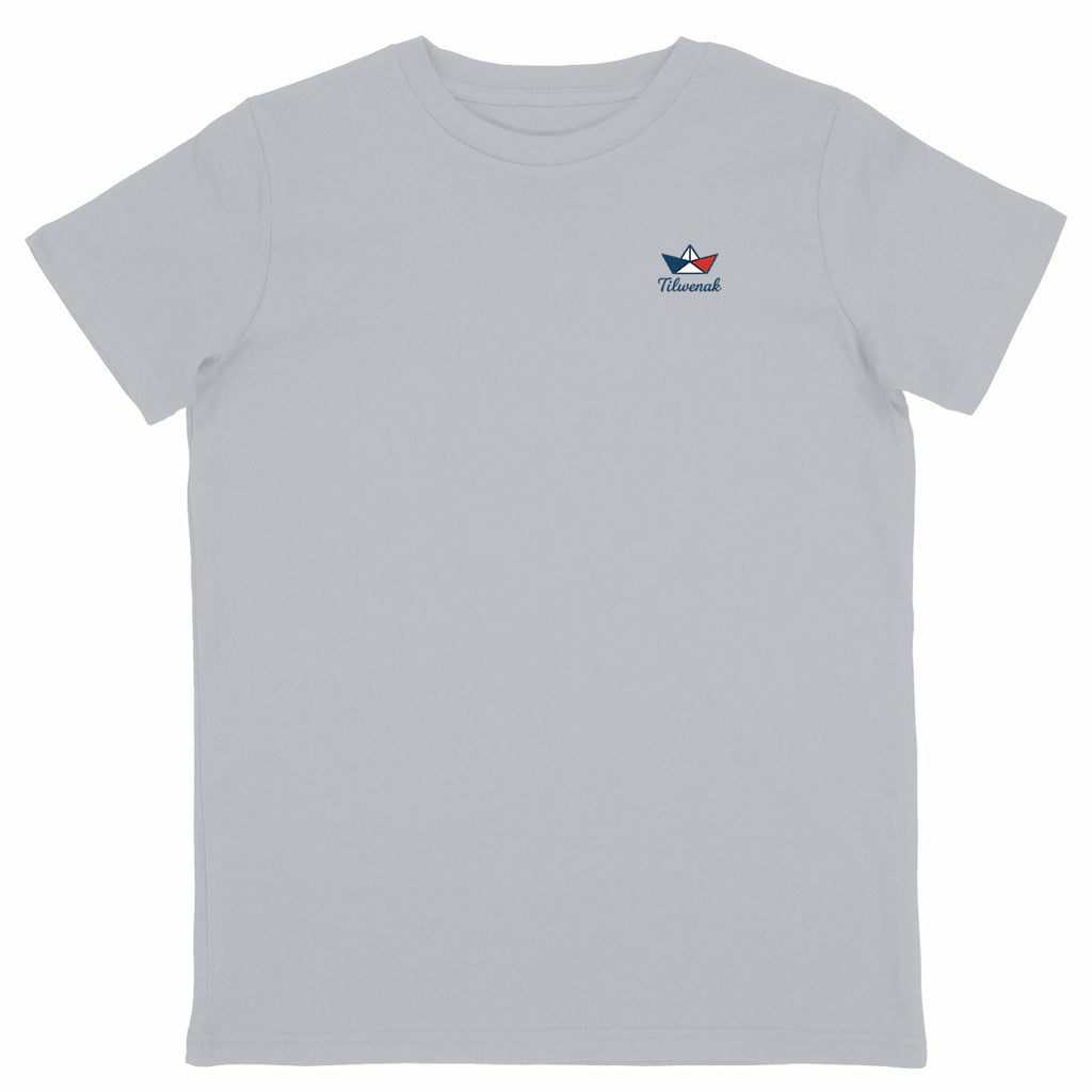 T-shirt enfant en coton bio Tilwenak - face_gris