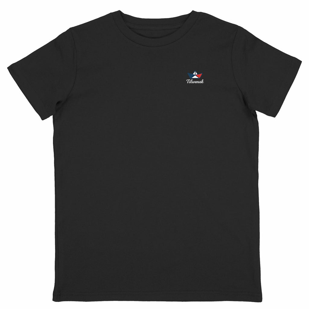 T-shirt enfant en coton bio Tilwenak - face_noir