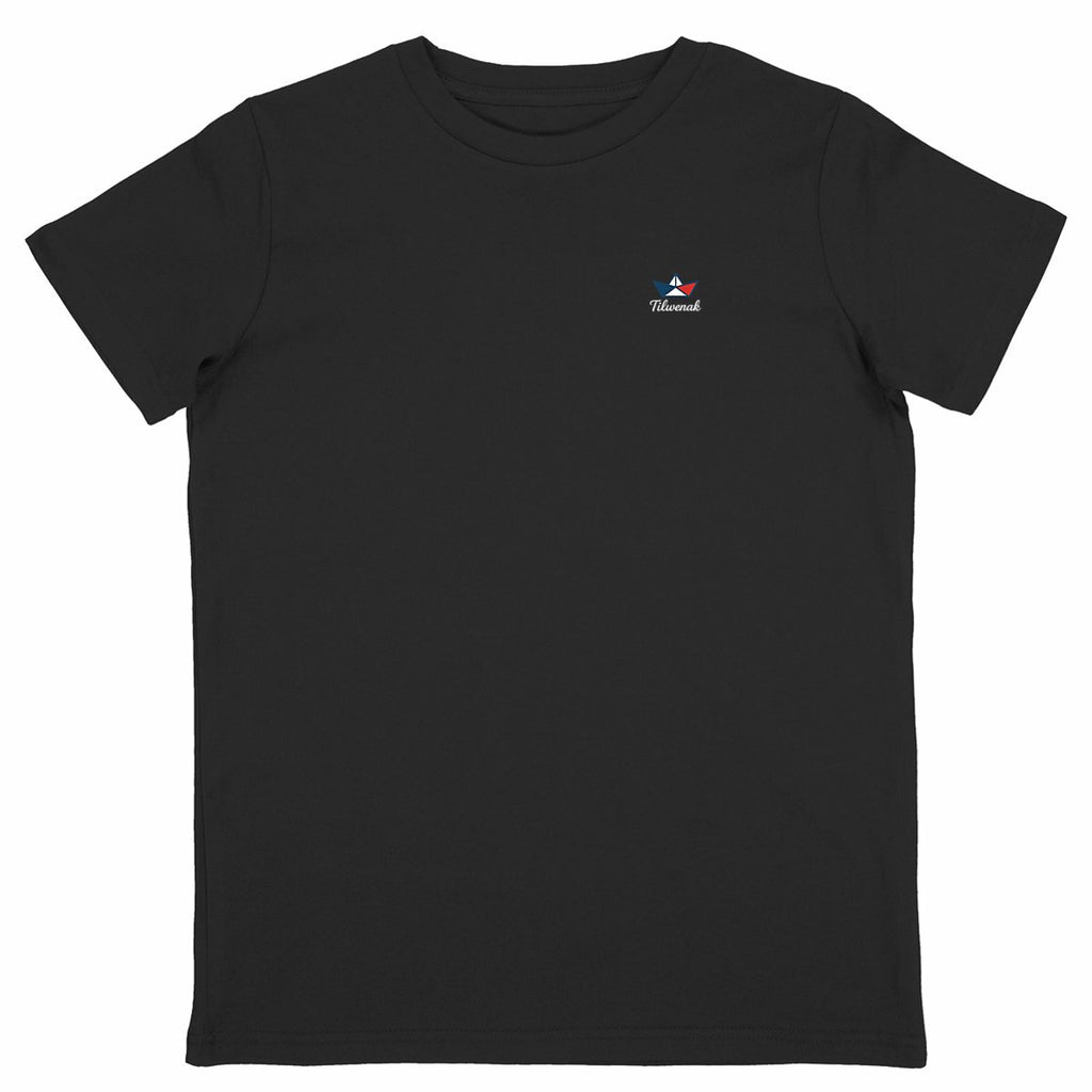 T-shirt enfant en coton bio Tilwenak - face_noir