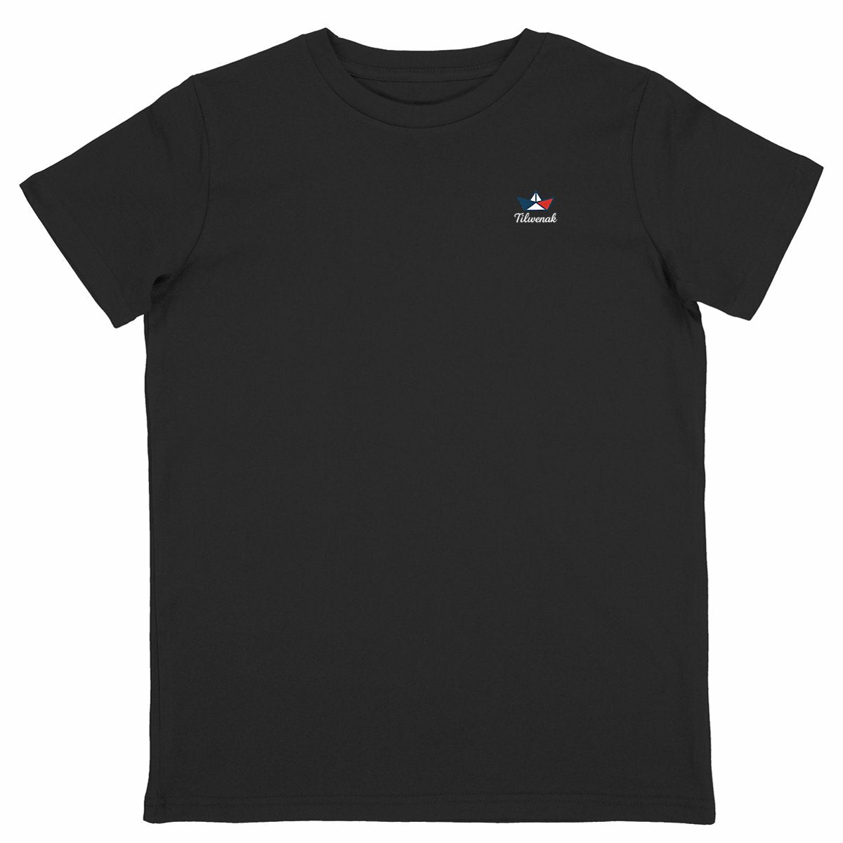 T-shirt enfant en coton bio Tilwenak - face_noir