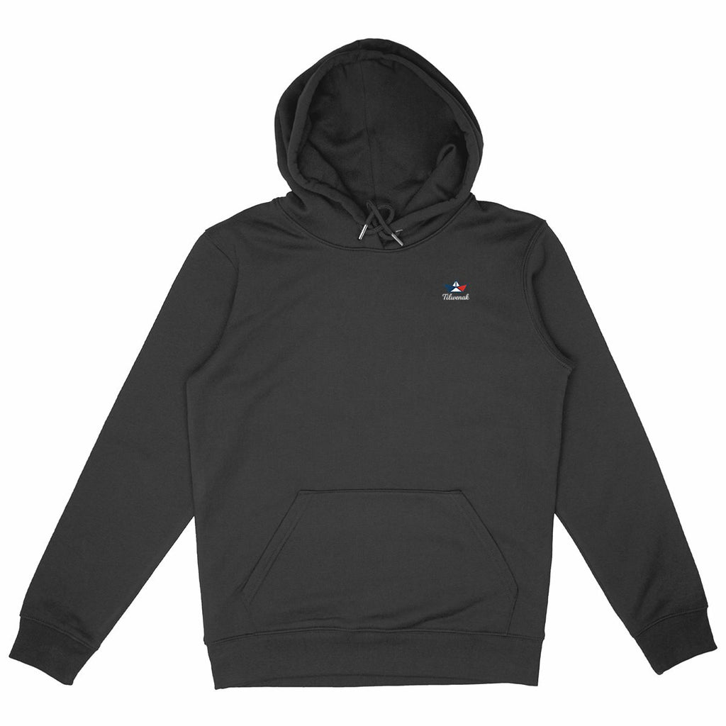 Sweat à capuche épais éco-responsable Tilwenak - face_noir
